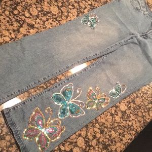 Diane Gilman Butterfly denim jeans